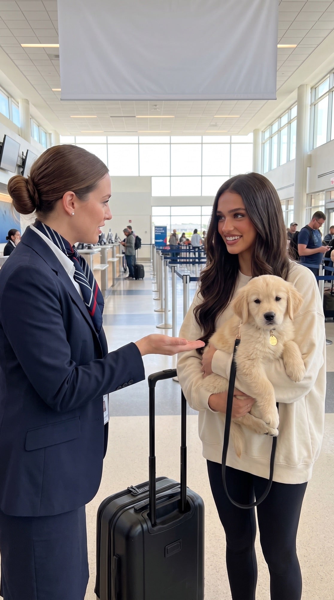 TwinPaw at airport check-in